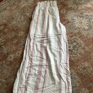 White Pants with Red Pattern